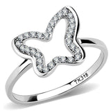 Alamode High polished (no plating) Stainless Steel Ring with AAA Grade CZ in Clear - Alamode - Flyclothing LLC