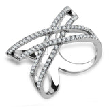 Alamode High polished (no plating) Stainless Steel Ring with AAA Grade CZ in Clear - Alamode - Flyclothing LLC