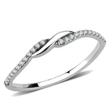 Alamode High polished (no plating) Stainless Steel Ring with AAA Grade CZ in Clear - Alamode - Flyclothing LLC