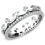 Alamode High polished (no plating) Stainless Steel Ring with AAA Grade CZ in Clear - Alamode - Flyclothing LLC