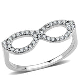Alamode No Plating Stainless Steel Ring with AAA Grade CZ in Clear - Alamode - Flyclothing LLC