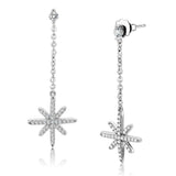 Alamode No Plating Stainless Steel Earrings with AAA Grade CZ in Clear - Alamode - Flyclothing LLC