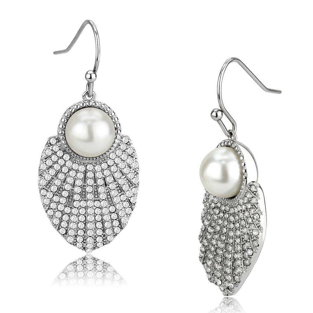 Alamode No Plating Stainless Steel Earrings with Synthetic Pearl in White - Alamode - Flyclothing LLC