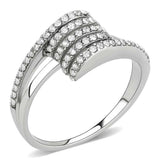 Alamode No Plating Stainless Steel Ring with AAA Grade CZ in Clear - Alamode - Flyclothing LLC
