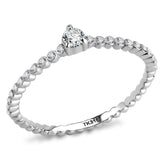 Alamode No Plating Stainless Steel Ring with AAA Grade CZ in Clear - Alamode - Flyclothing LLC