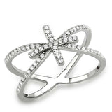 Alamode High polished (no plating) Stainless Steel Ring with AAA Grade CZ in Clear - Alamode - Flyclothing LLC