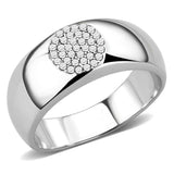 Alamode High polished (no plating) Stainless Steel Ring with AAA Grade CZ in Clear - Alamode - Flyclothing LLC