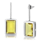 Alamode High polished (no plating) Stainless Steel Earrings with Top Grade Crystal in Topaz - Alamode - Flyclothing LLC