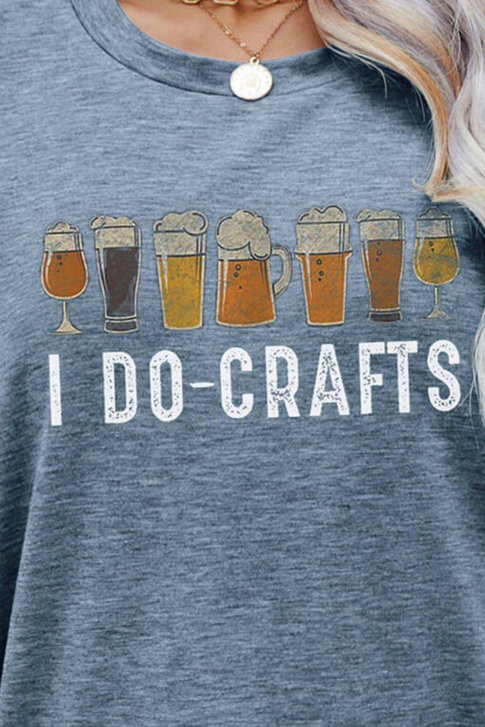 I DO CRAFTS Round Neck T-Shirt - Trendsi - Flyclothing LLC