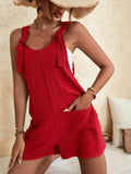 Full Size Scoop Neck Romper with Pockets - Trendsi - Flyclothing LLC
