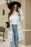Printed Open Front Lapel Collar Cardigan with Pockets - Trendsi - Flyclothing LLC