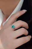 Paraiba Tourmaline Flower Shape Ring - Trendsi - Flyclothing LLC