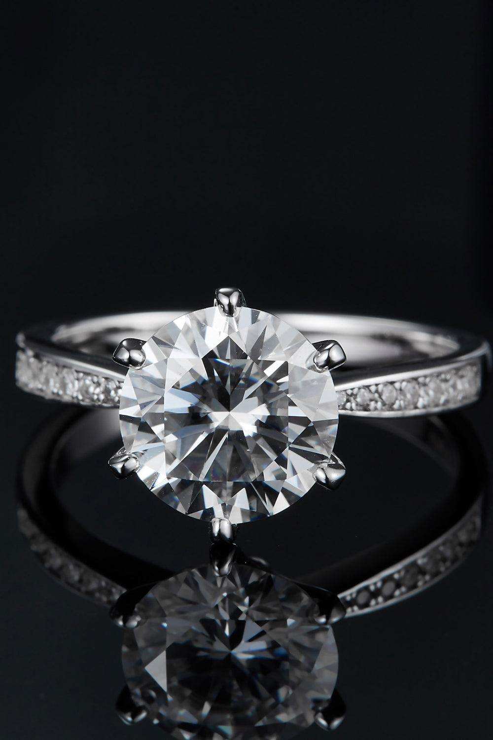 3 Carat Moissanite Side Stone Ring - Trendsi - Flyclothing LLC