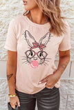 Rabbit Graphic Easter Tee Shirt - Trendsi - Flyclothing LLC