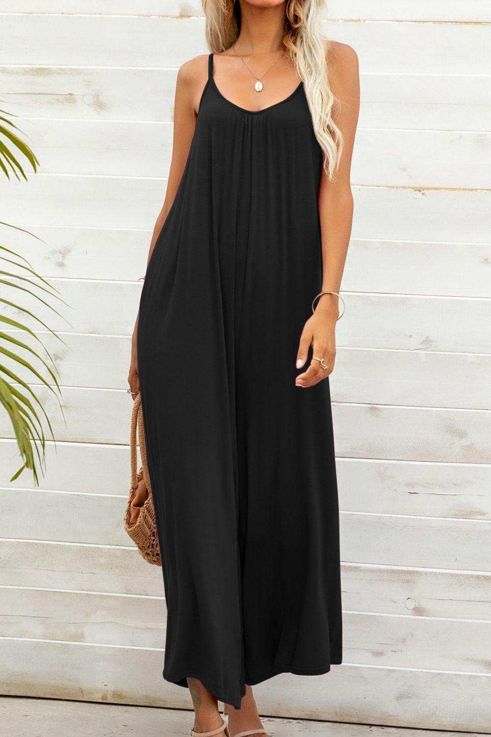 Spaghetti Strap Scoop Neck Jumpsuit - Trendsi - Flyclothing LLC