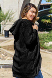 Double Take Full Size Open Front Long Sleeve Hooded Coat - Trendsi - Flyclothing LLC