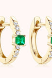 Lab-Grown Emerald Earrings - Trendsi - Flyclothing LLC