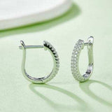 Moissanite 925 Sterling Silver Huggie Earrings - Trendsi - Flyclothing LLC