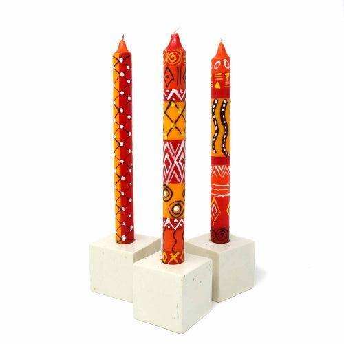 Set of Three Boxed Tall Hand-Painted Candles - Zahabu Design - Nobunto - Nobunto - Flyclothing LLC