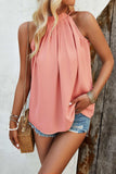 Ruched Grecian Neck Tank - Trendsi - Flyclothing LLC