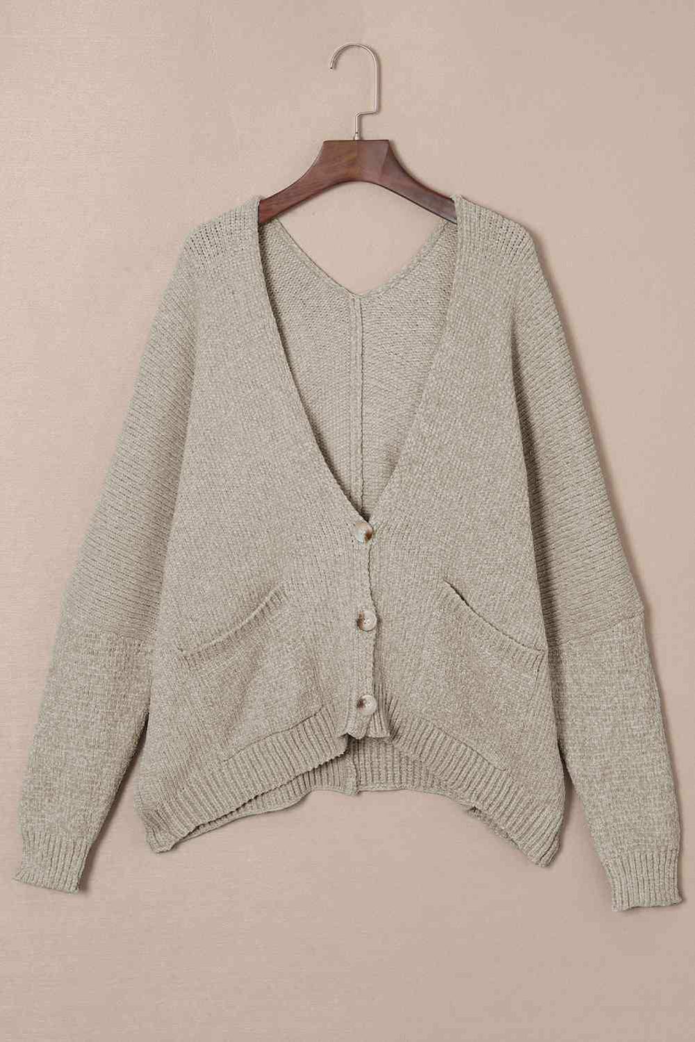 Button Down Cardigan with Pockets - Trendsi - Flyclothing LLC