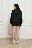 Zip Up Drawstring Hoodie and Shorts Set - Trendsi - Flyclothing LLC