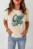 Corn Letter Graphic Cuffed Tee - Trendsi - Flyclothing LLC