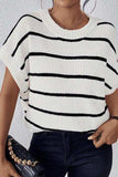 Striped Round Neck Sweater Vest - Trendsi - Flyclothing LLC