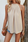Ruched Grecian Neck Tank - Trendsi - Flyclothing LLC