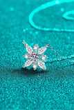 Moissanite Rhodium-Plated Necklace - Trendsi - Flyclothing LLC
