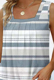 Printed Square Neck Curved Hem Tank - Trendsi - Flyclothing LLC