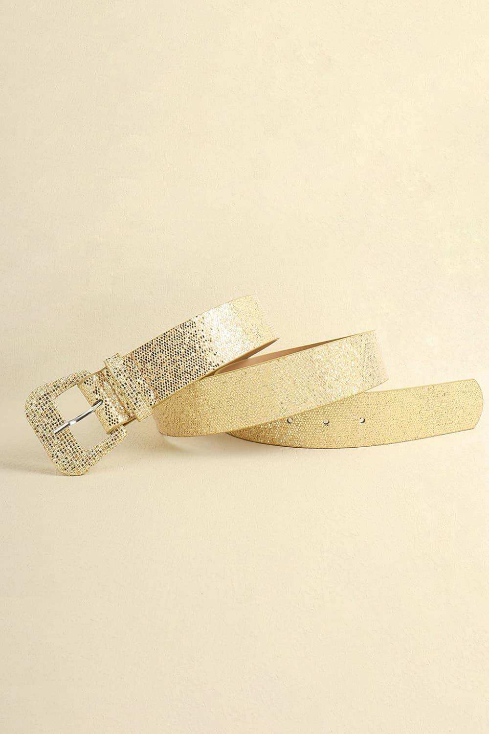 Glitter PU Leather Belt - Trendsi - Flyclothing LLC