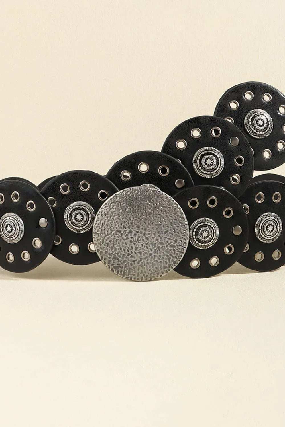 Round Shape PU Leather Belt - Trendsi - Flyclothing LLC