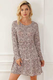 Frill Printed Round Neck Dress - Trendsi - Flyclothing LLC