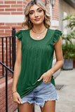 Ruffled Ruched Round Neck Tank - Trendsi - Flyclothing LLC