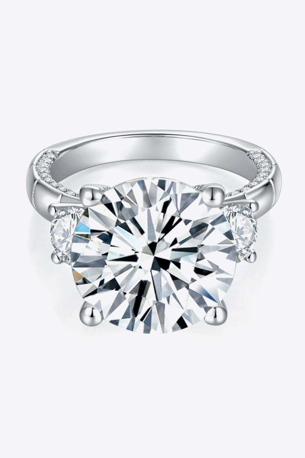 8.6 Carat Moissanite Platinum-Plated Ring - Trendsi - Flyclothing LLC