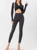High Waist Cropped Active Leggings - Trendsi - Flyclothing LLC