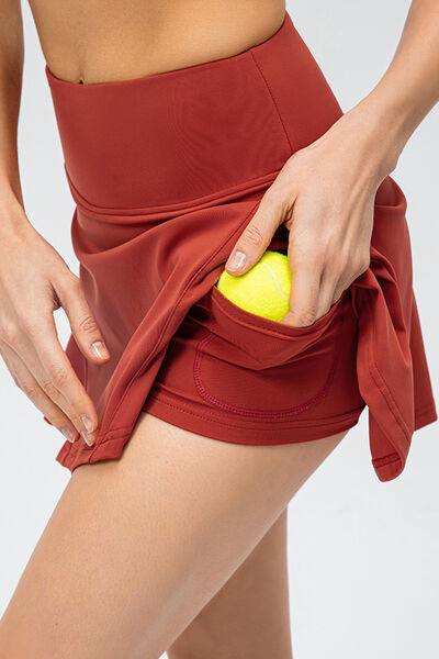 High Waist Wide Waistband Active Skirt - Trendsi - Flyclothing LLC