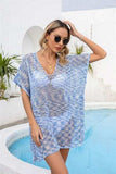 Openwork Slit V-Neck Cover Up - Trendsi - Flyclothing LLC