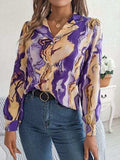 Printed Button Up Long Sleeve Shirt - Trendsi - Flyclothing LLC