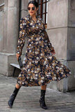 Floral Flounce Sleeve Tiered Dress - Trendsi - Flyclothing LLC