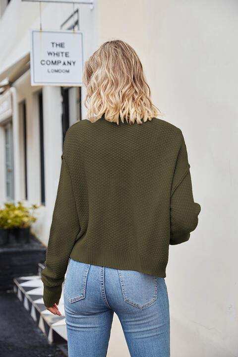 Button Down Exposed Seam Cardigan - Trendsi - Flyclothing LLC