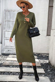 Notched Neck Dropped Shoulder Button-Down Midi Dress - Trendsi - Flyclothing LLC
