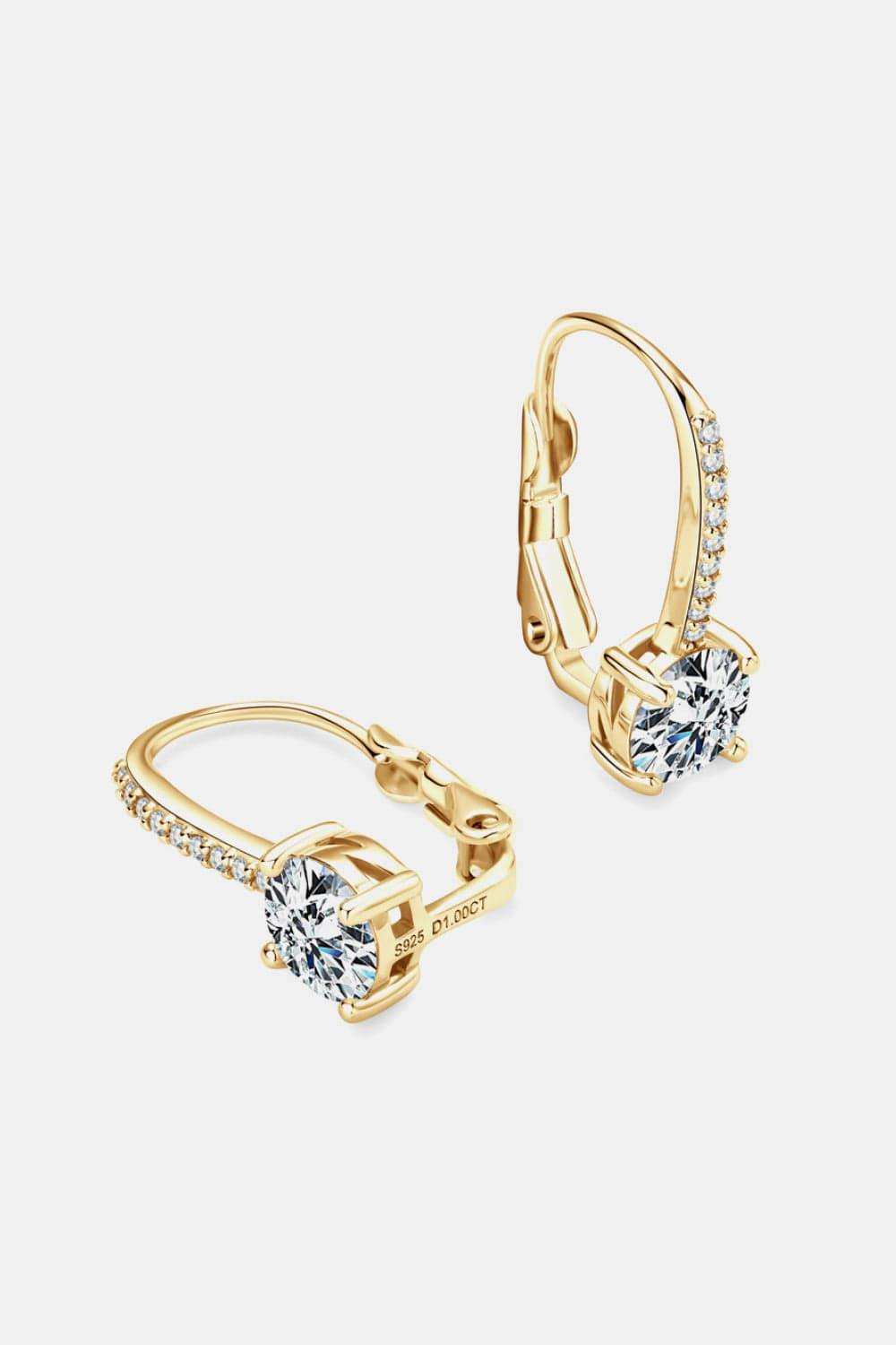 2 Carat Moissanite 925 Sterling Silver Earrings - Trendsi - Flyclothing LLC