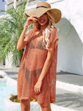 Side Slit Plunge Openwork Cover-Up - Trendsi - Flyclothing LLC
