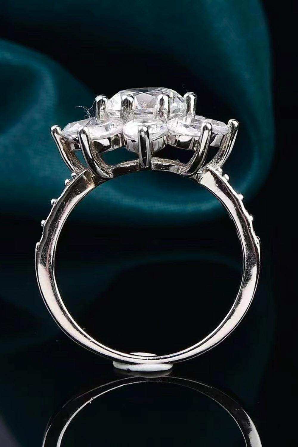 1 Carat Moissanite Flower Ring - Trendsi - Flyclothing LLC