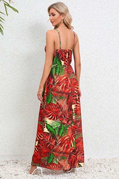 Printed Surplice Maxi Cami Dress - Trendsi - Flyclothing LLC