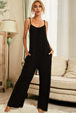 Scoop Neck Spaghetti Strap Jumpsuit with Pockets - Trendsi - Flyclothing LLC