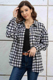 Plaid Dropped Shoulder Shirt Jacket - Trendsi - Flyclothing LLC