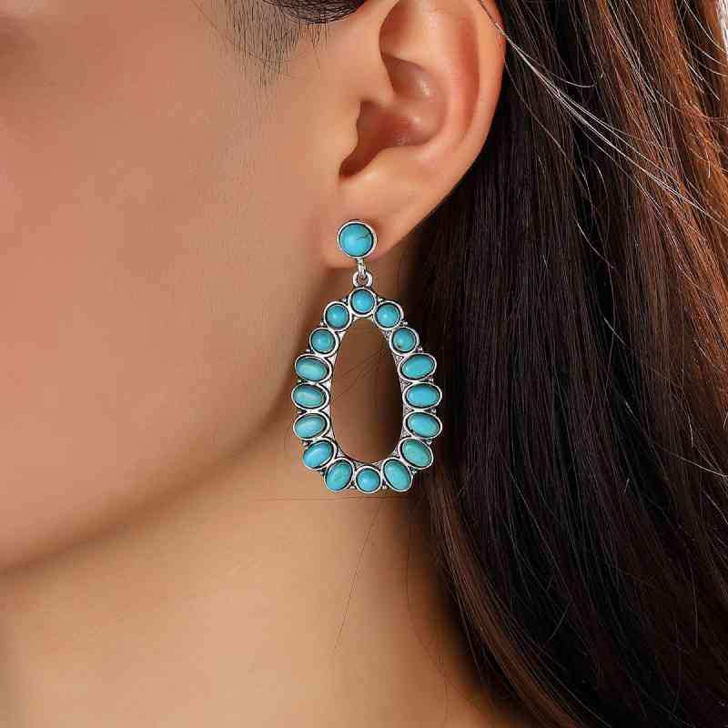Artificial Turquoise Earrings - Trendsi - Flyclothing LLC